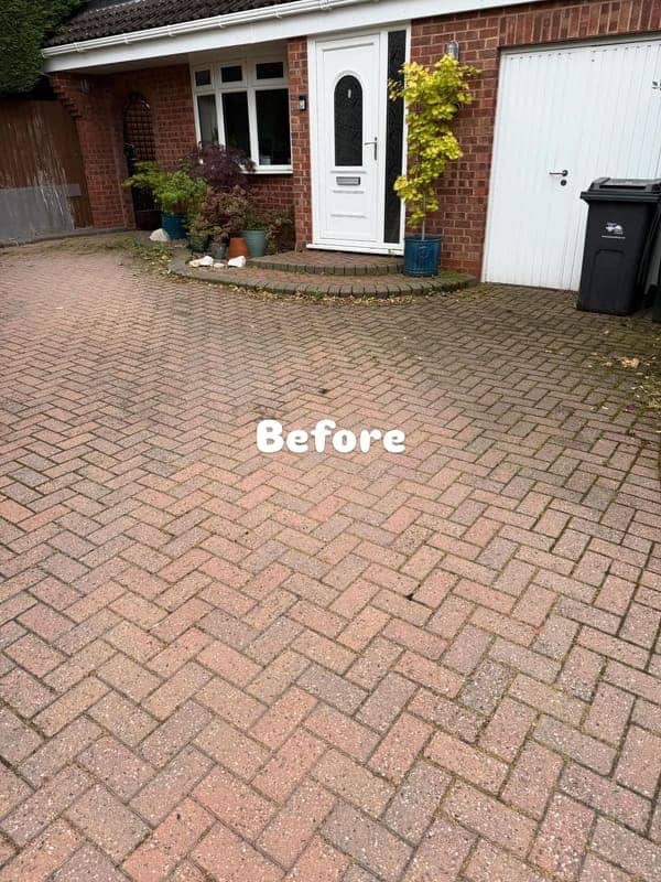 Patio Soft-Washed before cleaning