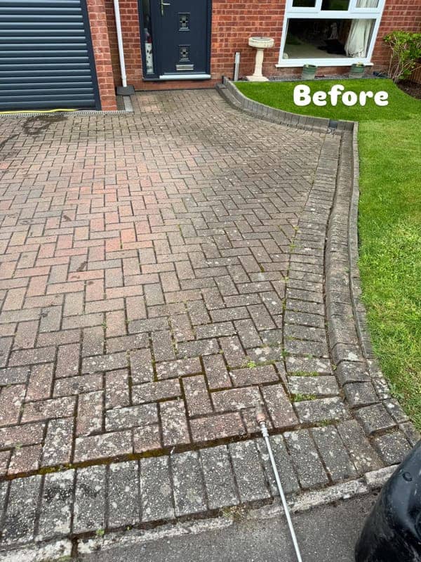 Block Paving Cleaned before cleaning