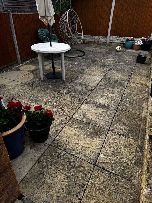 Patio Cleaning before cleaning