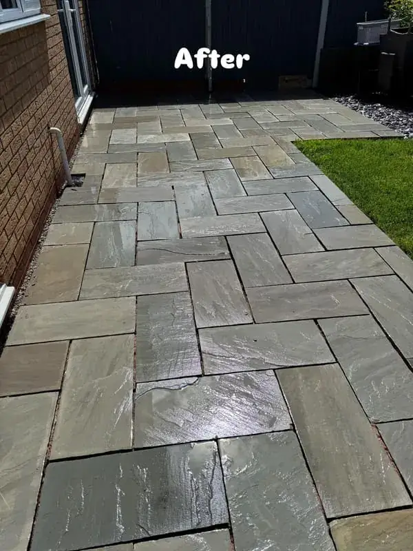 Patio transformation after cleaning